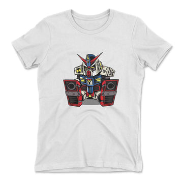 Sleepy Robot Womens T-Shirt in White color
